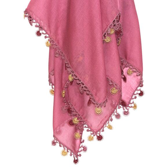 Tulbent Scarf Handmade Crochet Detailing NWOT - Picture 9 of 9